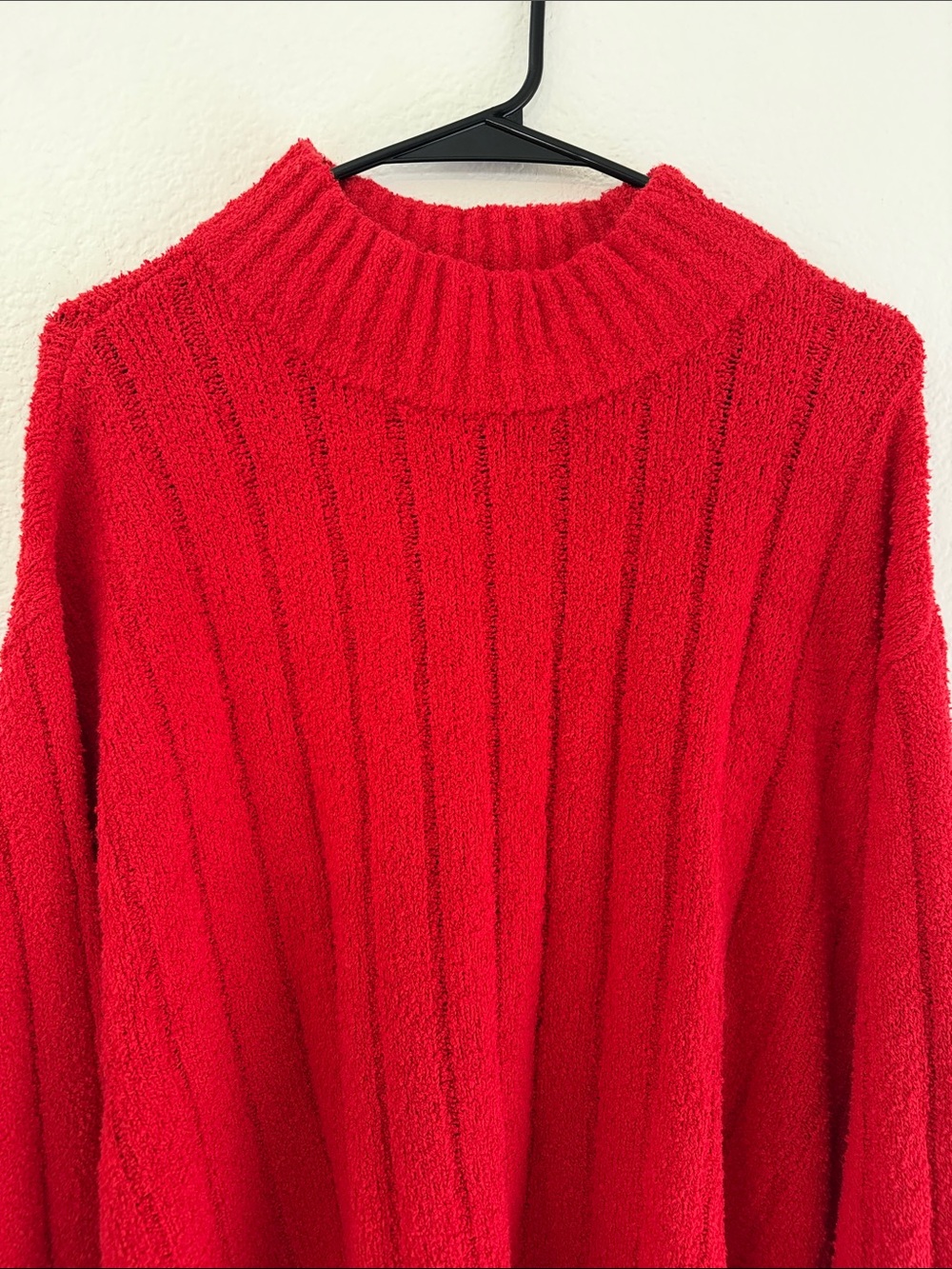 Eileen Fisher Cotton Fluff Rib Turtleneck Top Red Size Large NWOT - Picture 5 of 8